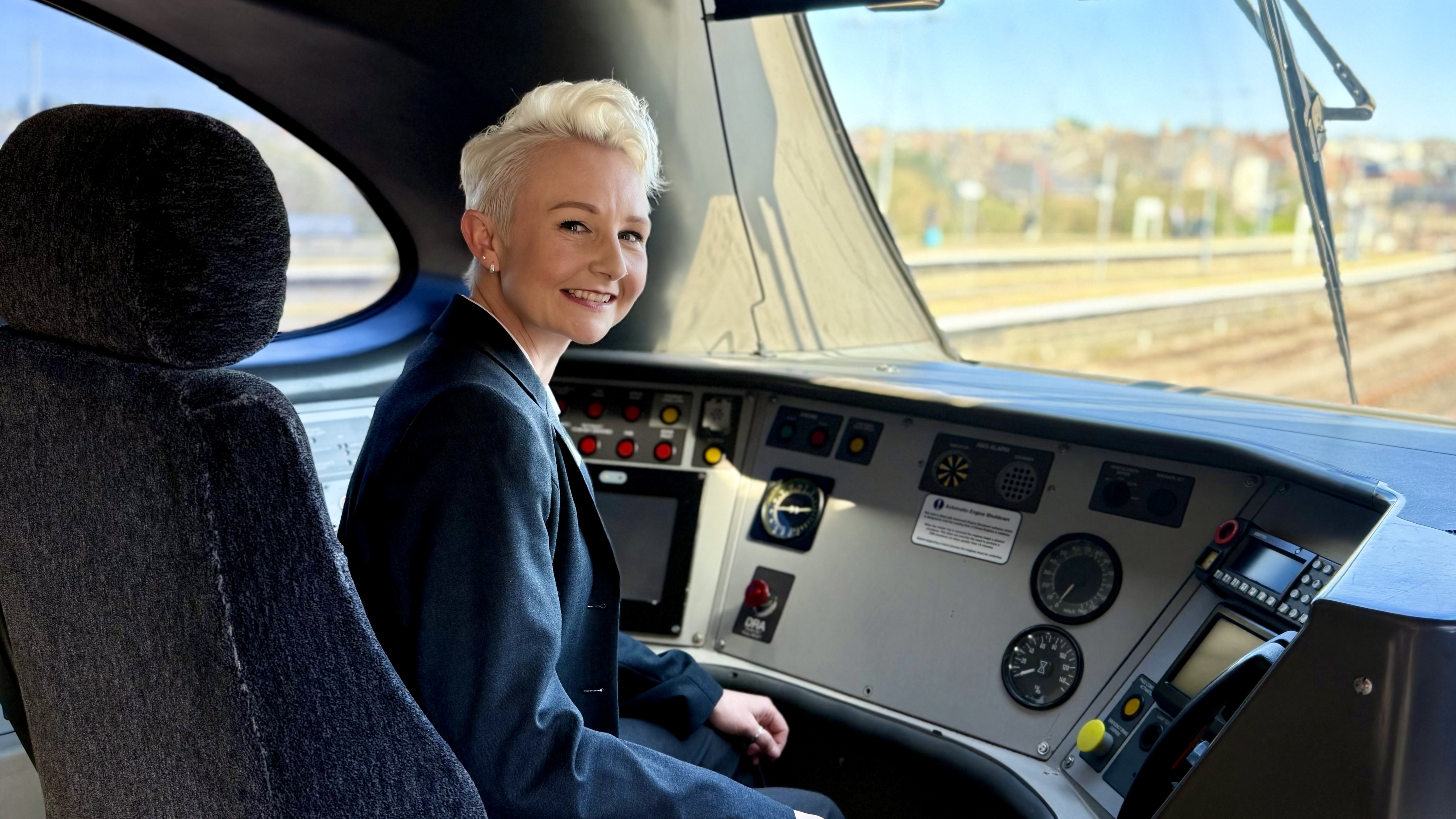 Plymouth driver Chloe Chapman in cab