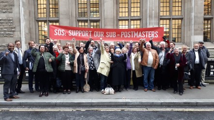 Cheering Subpostmasters outside the High Court on 16 December 2019 after the Horizon trial 18 1