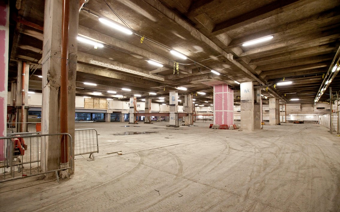 Space created for New Street's new concourse: The space created from a former car park for New Street's new concourse which will open in Autumn 2012 when the existing station closes for redevelopment.