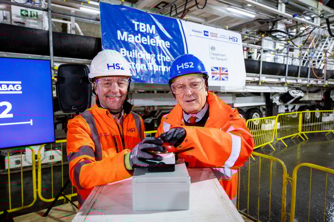 HS2 CEO Mark Wild and Minister for Rail signal start of HS2 tunnelling to Euston January 2026