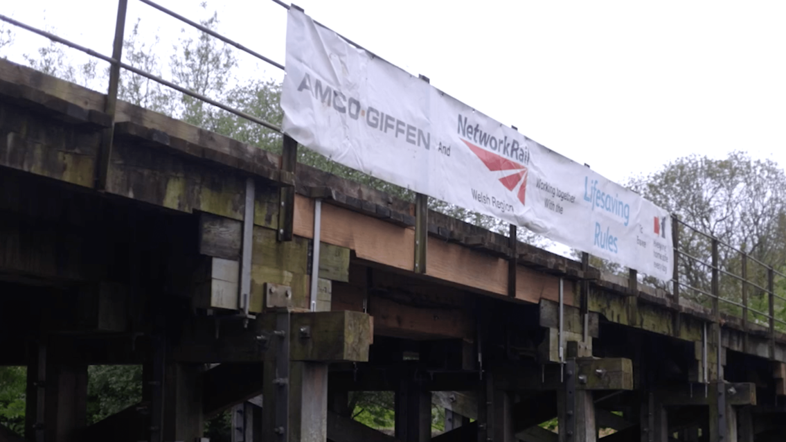 Severn and Carno viaduct AmCo and NR banner PR