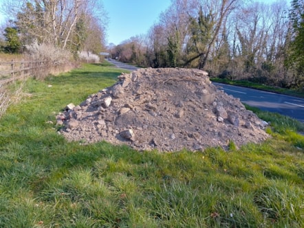 Demolition waste fly tipped