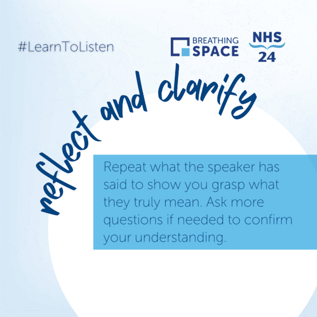 Breathing Space - Learn to listen social image carousel - 4 reflect