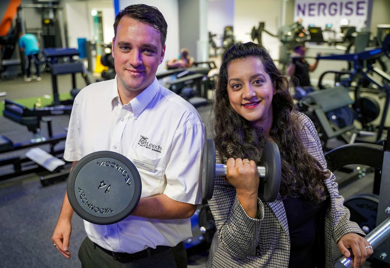 Rothwell 1: Rothwell Leisure Centre manager Byron Leak with Councillor Salma Arif, Leeds City Council’s executive member for adult social care, active lifestyles and culture.