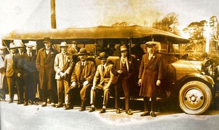 Charabanc and employees in the early 1930s
