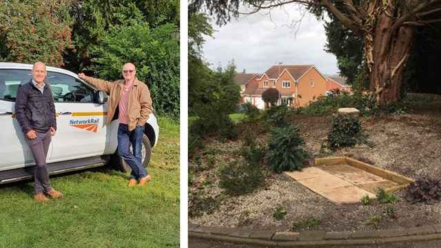 Rail industry cares for community garden in Staffordshire village of Hixon: Hixon memorial composite