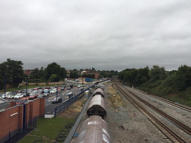 Aerial view from Bromsgrove station looking north