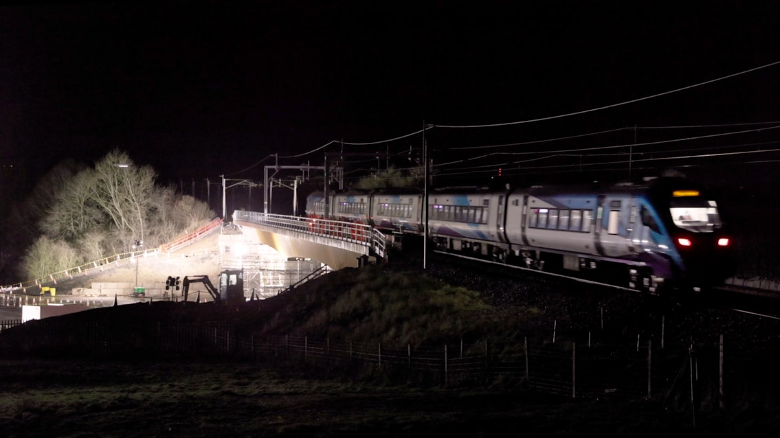 First passenger train going over new Clifton bridge copy