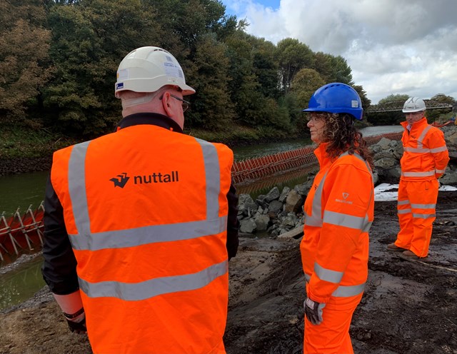 Wendy Chamberlain MP sees scour works on Leven line