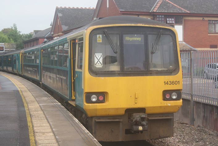 Pacer at Penarth: Class 143 Pacer 143601 at Penarth, 28 May 2021