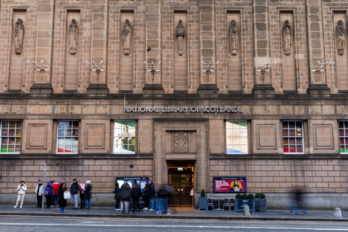 The facade of the George IV Bridge building, Edinburgh. Credit: Eoin Carey