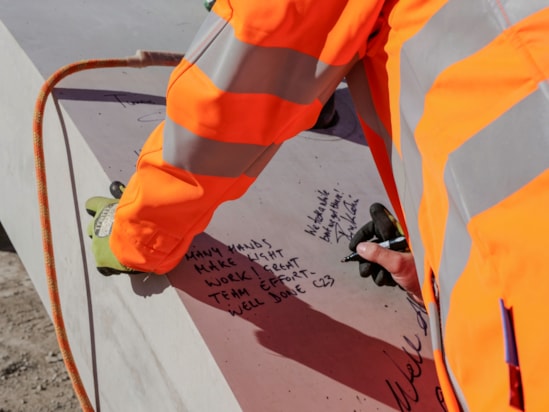Signing the last segement at the Wendover green tunnel site October 2026