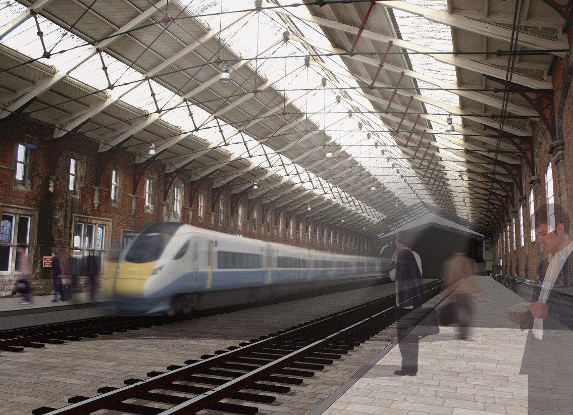 RAIL INVESTMENT VITAL TO BRISTOL’S ENTERPRISE ZONE: Artist impression of proposed additional platforms at Bristol Temple Meads