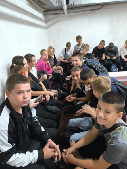 Ukraine class learning in shelter