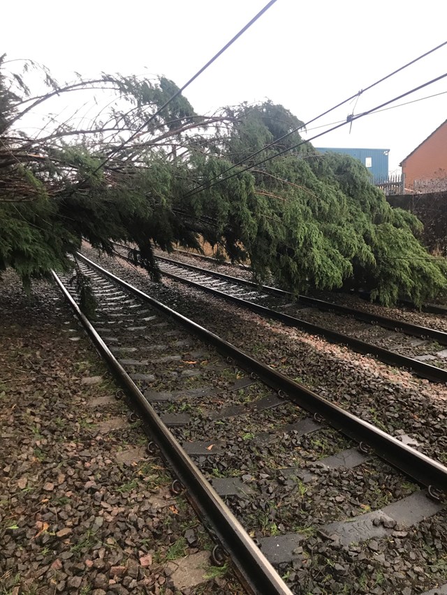 Storm Dudley: fallen tree cleared from railway in Keighley: Storm Eunice: Passengers advised not to travel in Yorkshire and the North East