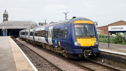 Image shows Northern train at Scarborough station