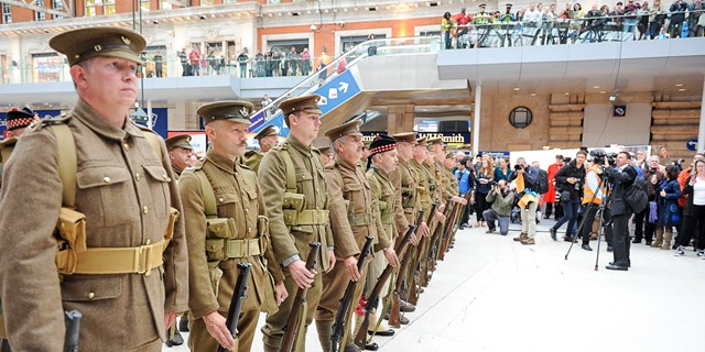 Khaki Chums launch the rail industry's WW1 exhibition in Waterloo Station