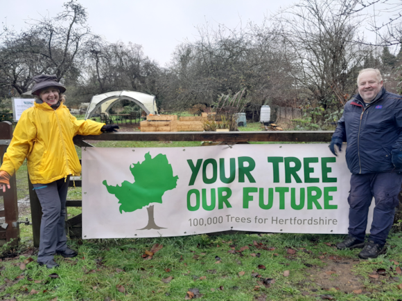 Hertfordshire surpasses ambitious tree planting pledge ahead of winter season: Your Tree Our Future banner