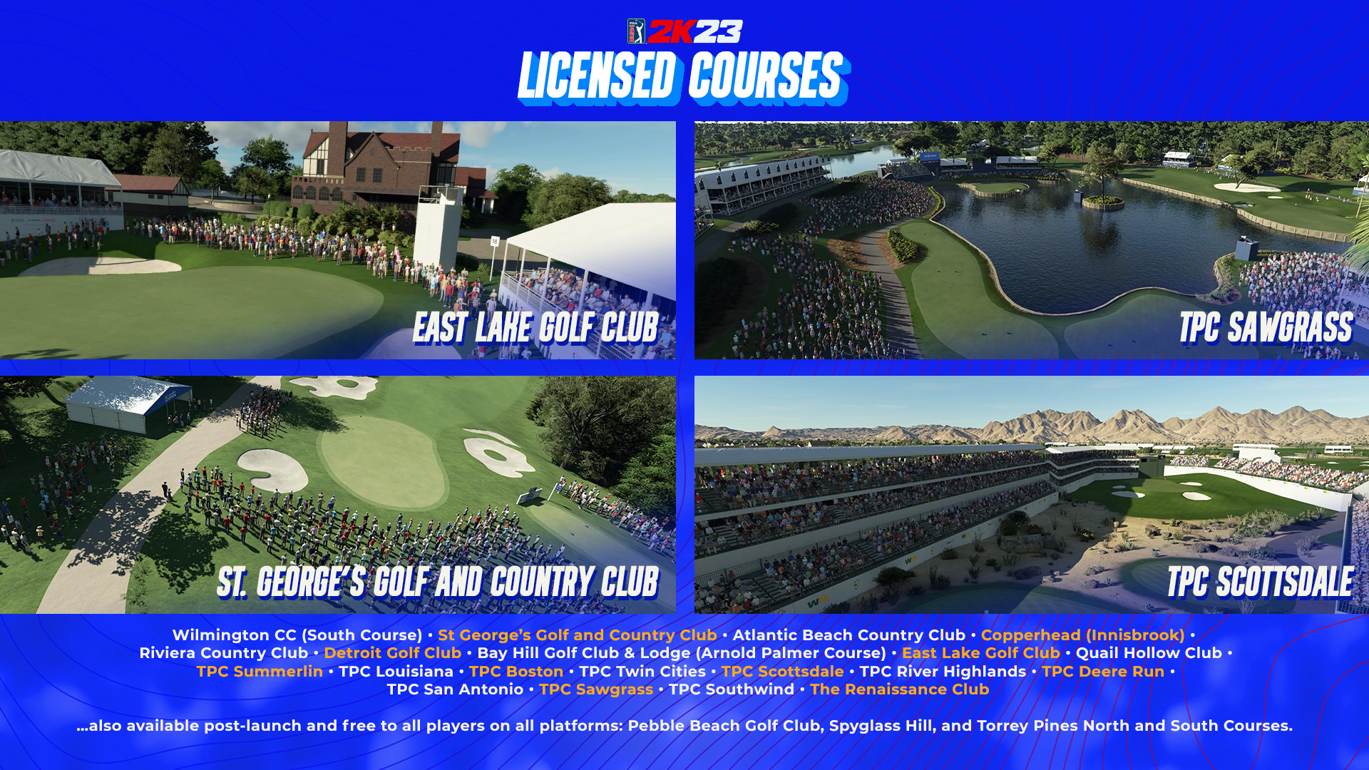 PGA TOUR® 2K23 Reveals Full List of Licensed Courses