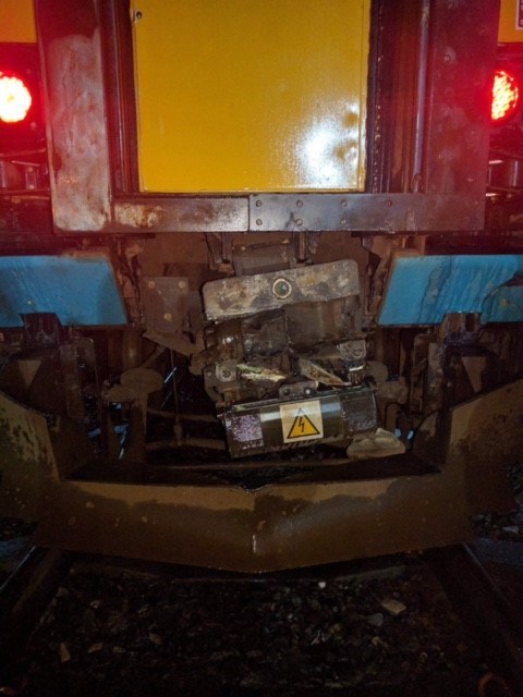 A damaged Arriva Trains Wales carriage