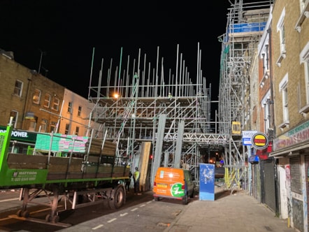 Scaffolding work on Stoke Newington High St - Sunday 29 January