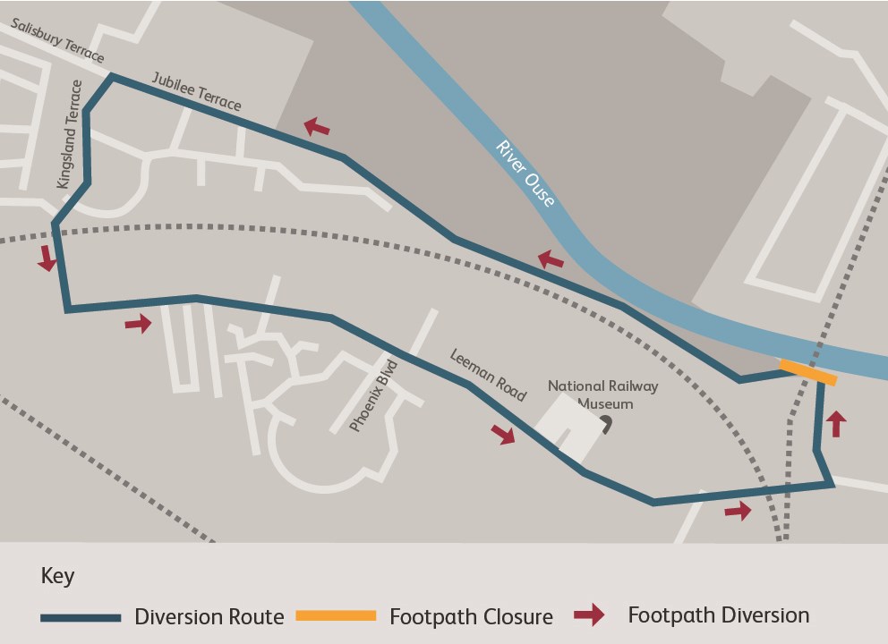 Alternative routes during Scarborough Bridge replacement work: 2015