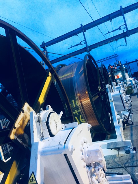 Overhead wire replacement at Ilford