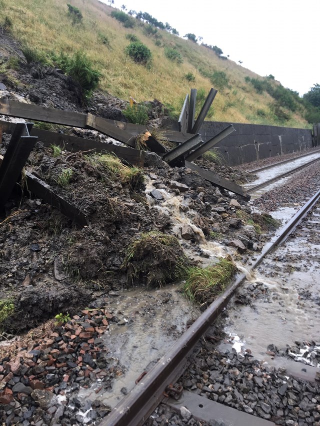 Check before you travel after landslips and flooding affect journeys: Landslip near Dent-2