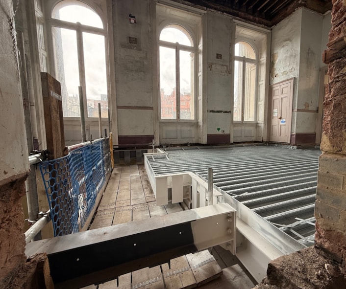 Leeds Town hall air raid: The landmark project which will see the town hall redeveloped is being carried out by construction partners Kier and will include the creation of a stunning new accessible entrance, box office and bar.
Conservation and repair of key features including stone masonry, delicate plasterwork and doors also aim to protect and preserve the building’s key heritage features.