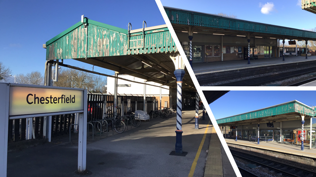 Chesterfield station's platform canopies shown some 'TLC': Chesterfield station's platform canopies shown some 'TLC' - comp image