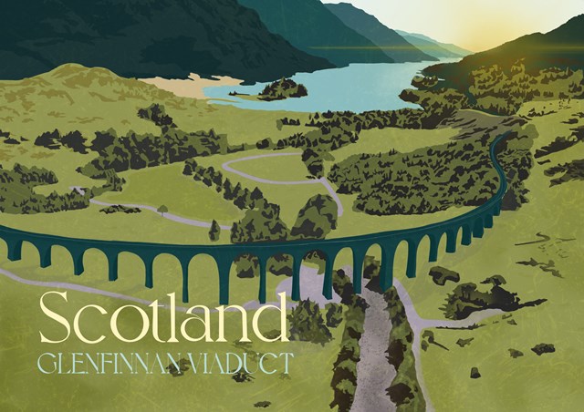 Network Rail launches art exhibition celebrating rail travel: Glenfinnan Viaduct-2