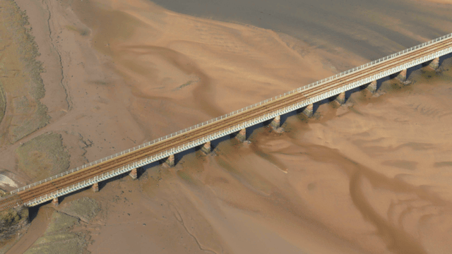 Major investment to future-proof much-loved Cumbrian coast line: Eskmeals viaduct - aerial (1)-3