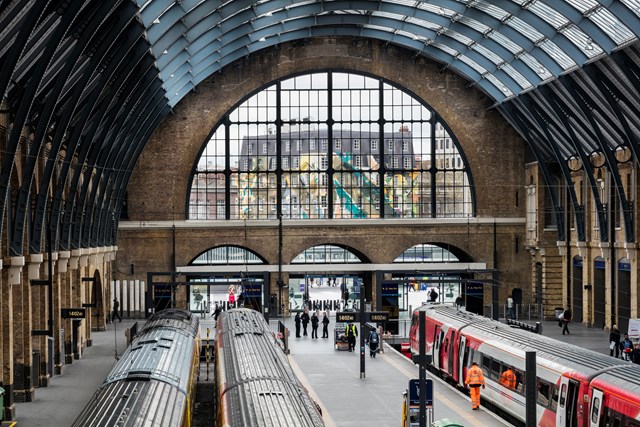 King's Cross railway station - view from platform to outside