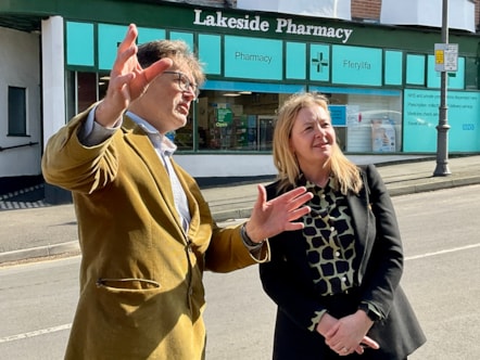 Left to right: Cabinet Member for a Connected Powys Cllr Jake Berriman, Cabinet Secretary for Housing and Local Government Jayne Bryant.