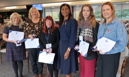 CNO Sue Tranka with award winners