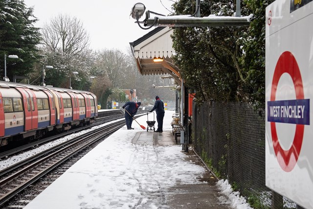 TfL Image - Clearing the platform at West Finchley