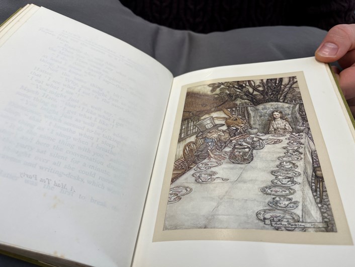 Fantasy at Leeds Central Library: A vintage copy of Alice's Adventures in Wonderland which features in Leeds Central Library's new Fantasy exhibition.