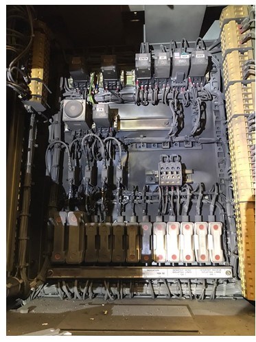 Damaged control panel at Pallion substation