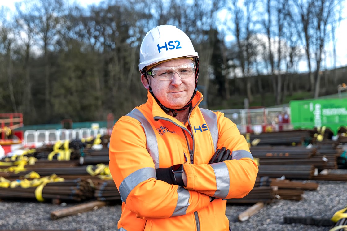 Rebar facility at Copthall Tunnel site-5: HS2 has set up a rebar threading facility to address materials shortages at its Copthall tunnel construction site in Hillingdon - creating jobs, cutting waste and reducing lorry movements. The new facility will make 92,000 rebar couplers, needed to construct the Copthall tunnel.

In this photo: Ray Moloney, Senior Project Manager for SCS JV.