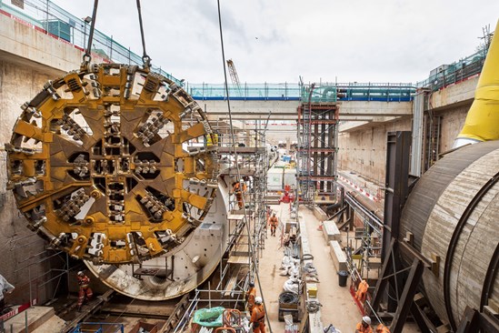 Second giant HS2 tunnel boring machine gets ready to start digging under Birmingham: The giant 125 tonne cutterhead being moved into place