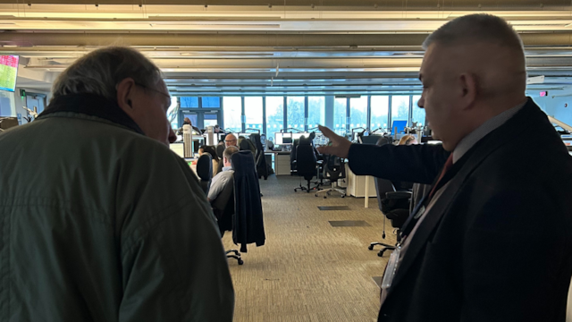 Eric Hilton being shown around by Gary Didsbury: Eric Hilton being shown around by Gary Didsbury