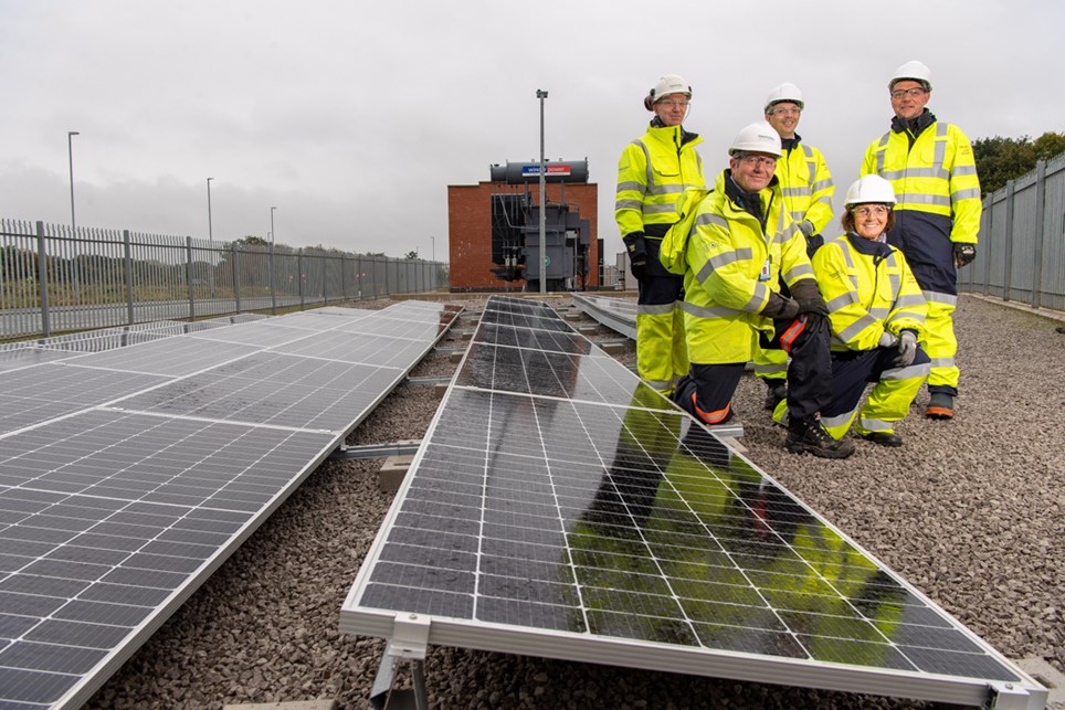 Representatives of Electricity North West and Lancashire County Council at the Samlesbury substation 