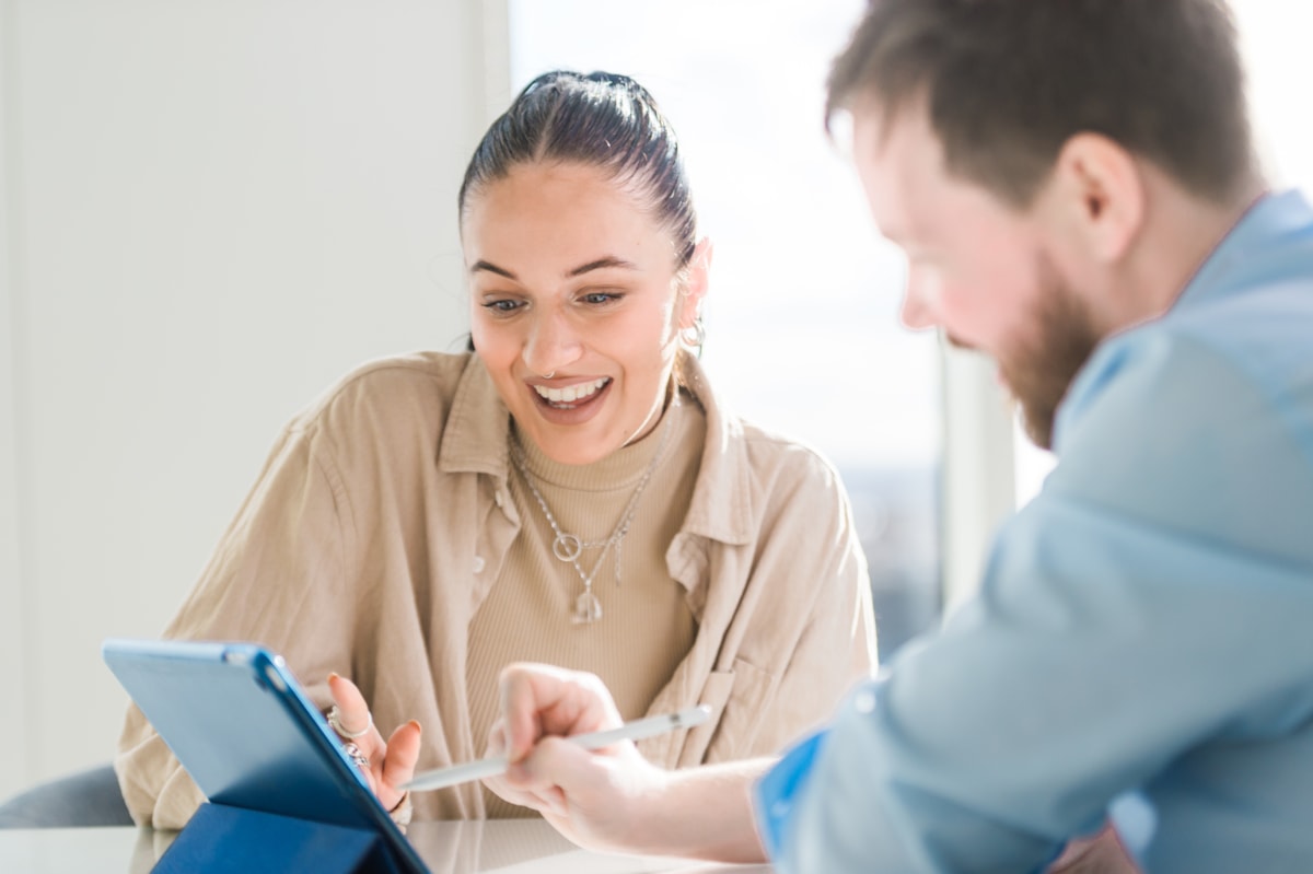 Two colleagues in meeting