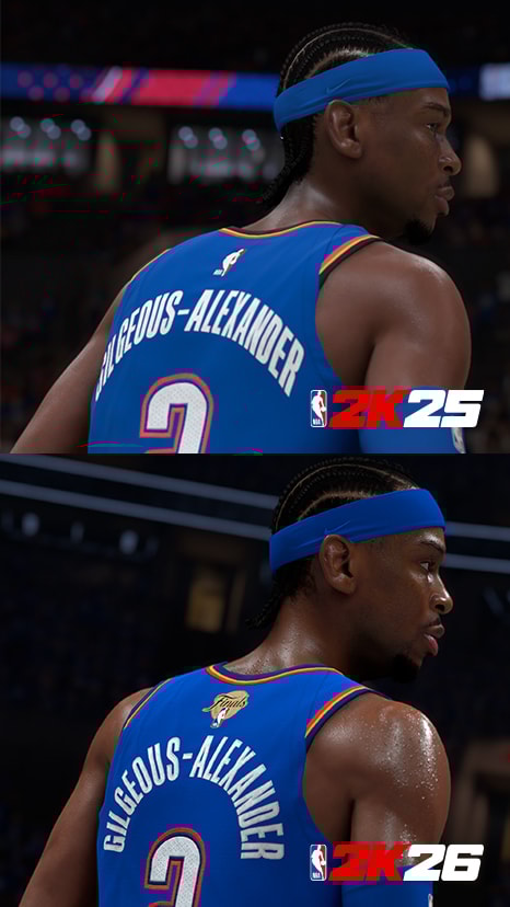 NBA 2K26 Presentation SGA Curved Ultra-fine Stitching Side-by-Side Vertical