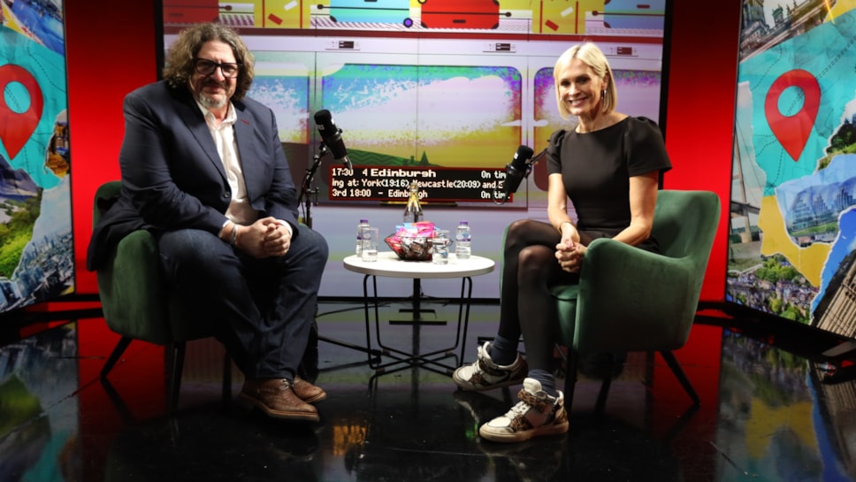 Jay Rayner and Jenni Falconer in Routes Studio