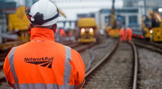 Essential track renewals to improve journeys between Newport and Cardiff: Network Rail track renewal stock image