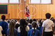 Dalry Primary School Zone 6: Think Circus performers entertain pupils at Dalry Primary School