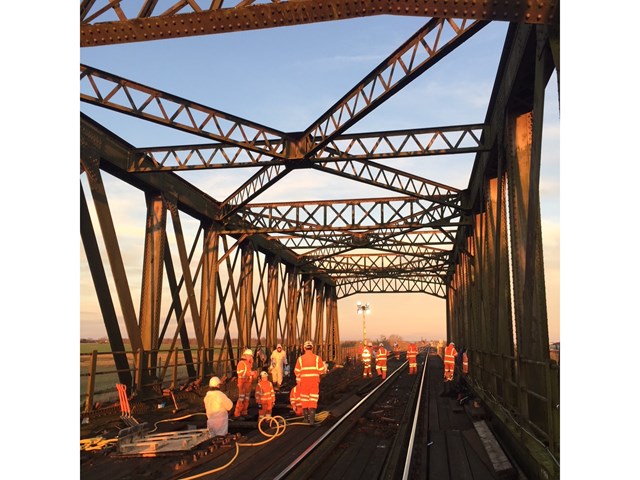Rail engineers expect to complete repair works on rail bridge in Manea ahead of weekend services: Manea bridge-4