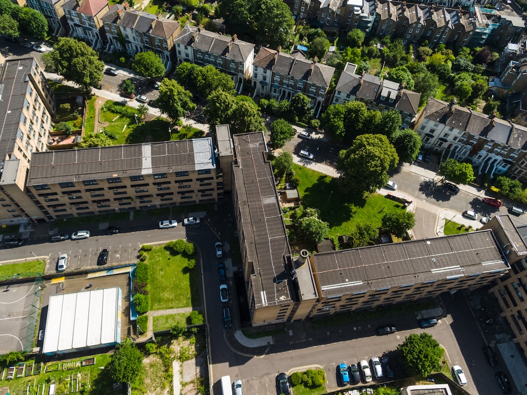 View from above of a Hackney neighbourhood