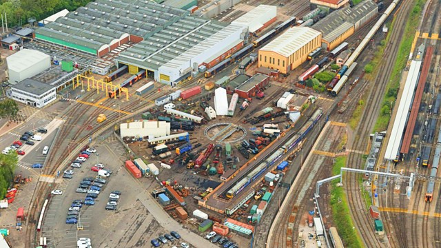 Passengers reminded of railway closure ahead of Commonwealth Games: Tyseley train maintenance depot - aerial view 1